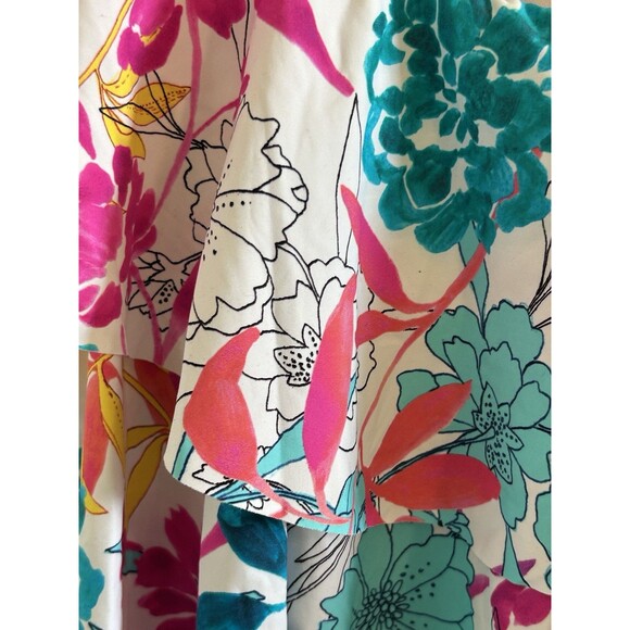 Kenneth Cole Reaction Bathing Suit Swim Top Plus Size 1X White Floral - Picture 4 of 10